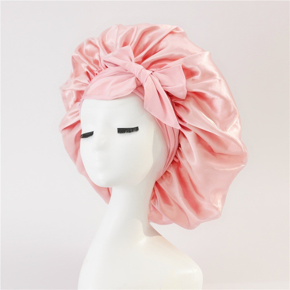 $17.44 - Round hat with elastic knot, plain sleep cap, wide-brimmed headscarf, hat