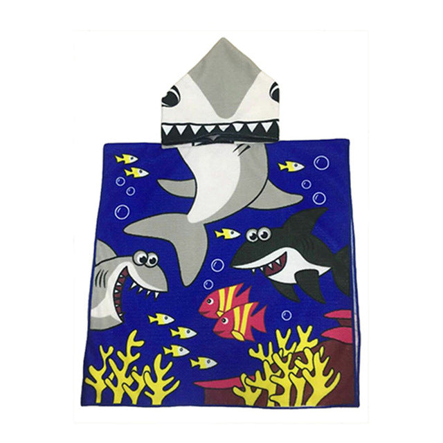 17.46 USD Cape de plage à capuche pour enfants, motif animaux, en microfibre, 60 x 120 cm, idéale pour la natation et le bain. Convient aux bébés et aux filles.