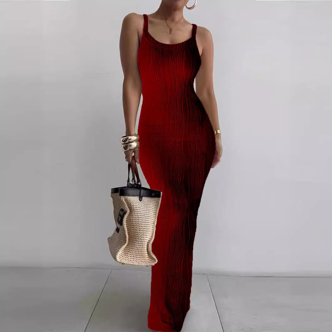 24.45 USD - Elegant Sleeveless Bodycon Maxi Dress for Women, Perfect for Summer.