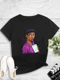 T-shirt à manches courtes imprimé et col rond