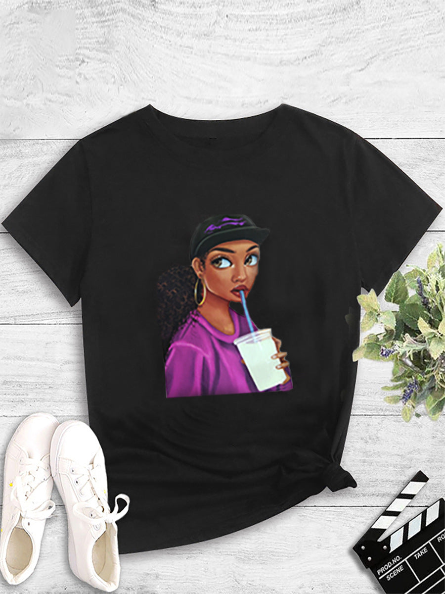T-shirt à manches courtes imprimé et col rond