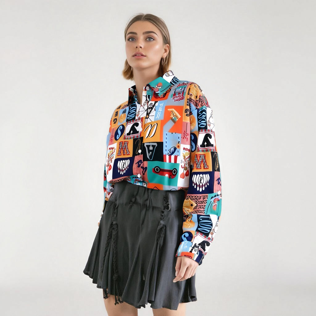 Flower shirt for women, new style for outerwear, plus size, fat mm versatile long
