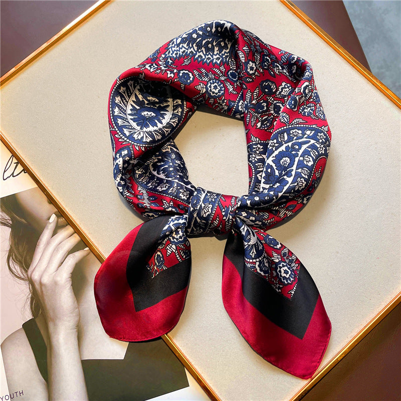 USD 15.12 - Retro printed scarves, paisley pattern scarves, versatile scarves, small square scarves for women, decorative scarves