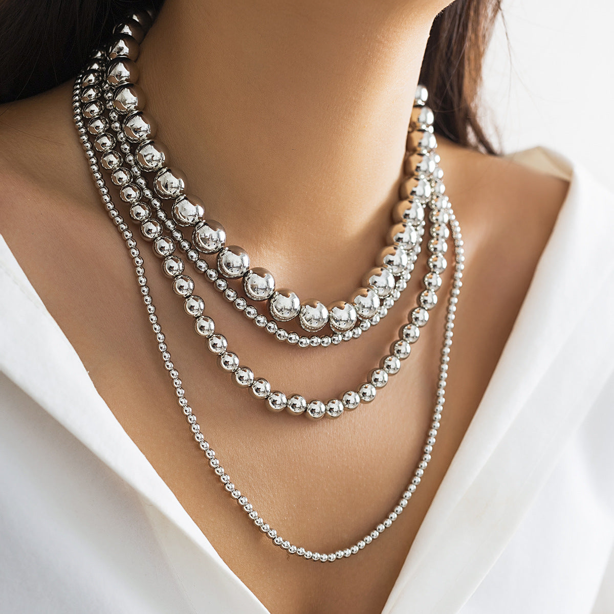 $18.62 - Simple Custom Size Pearl Necklace