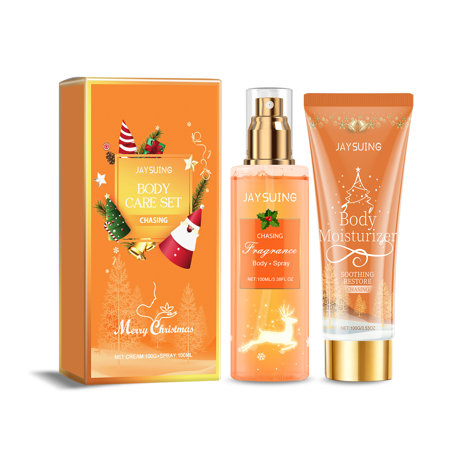 25,52 USD - Coffret de soins corporels parfumés, déodorant en spray et lait corporel pour un parfum de fête qui dure.