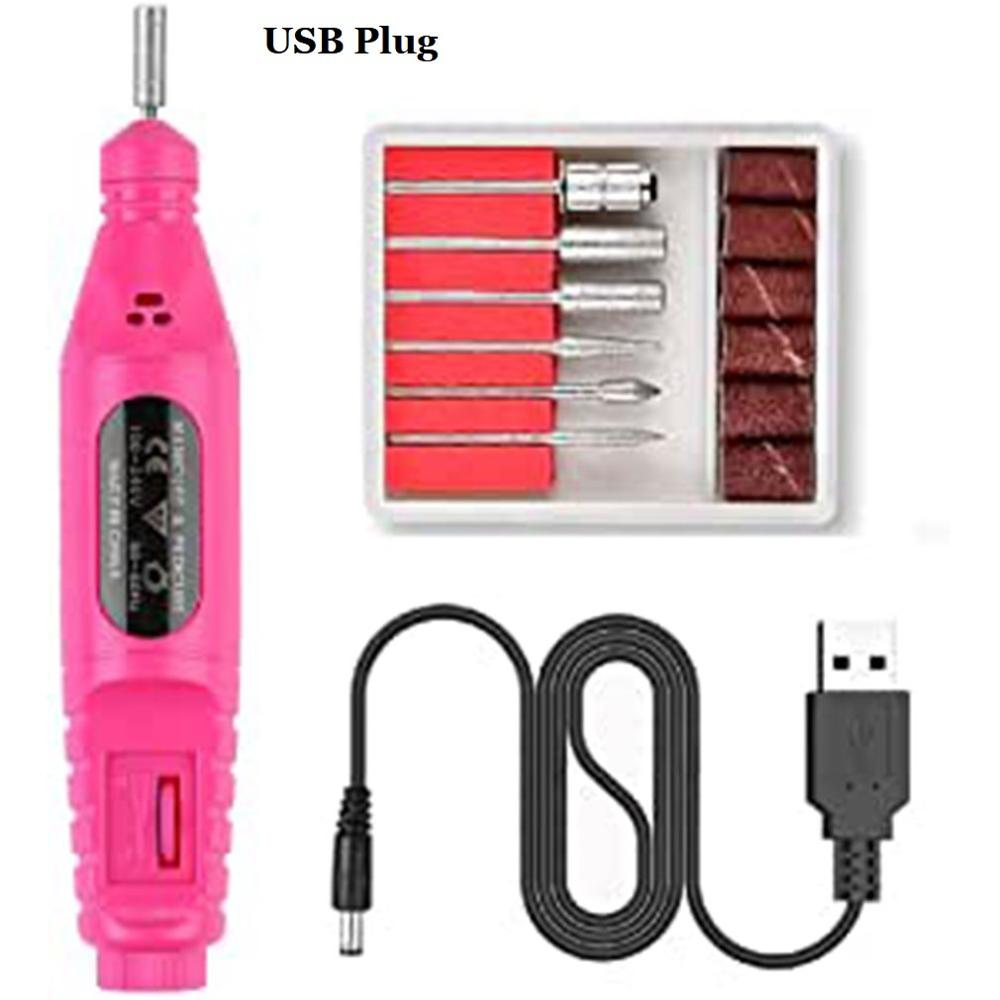 Electric Nail Drill Kit, Gel Nail Remover Machine, Nail Art Tool Kit, Pen, Nail File, Sanding Bands