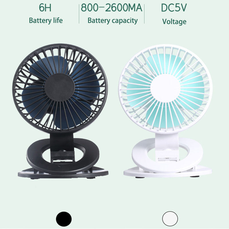 Nouveau ventilateur à pince, mini ventilateur de bureau USB, petit ventilateur rechargeable pour dortoir, voiture ou maison, cadeau