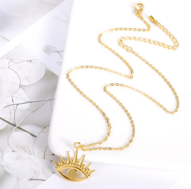 Collier pendentif œil d'ange, bijoux en acier inoxydable pour femme