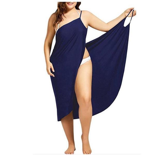 Robe style moderne avec jupe de plage sexy à bretelles unie