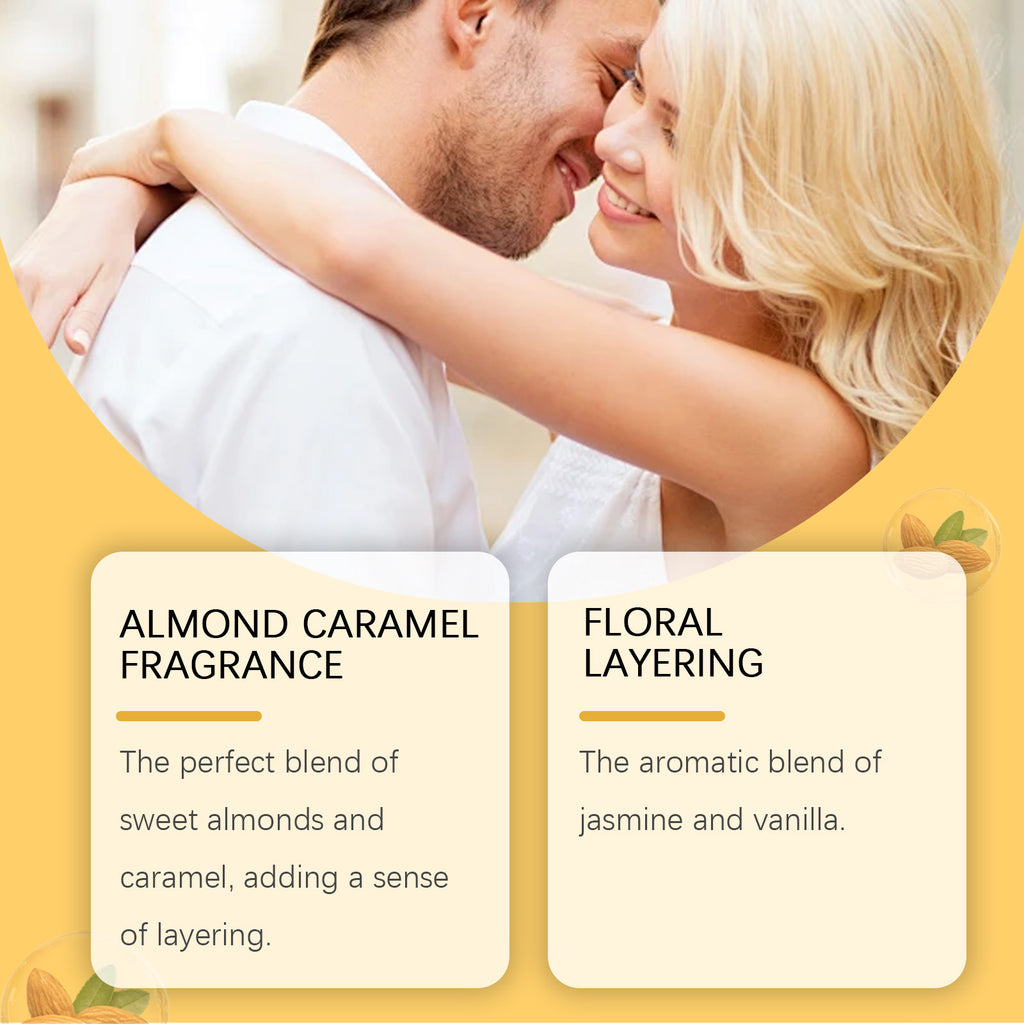 16.88 USD - EELHOE Almond Caramel Body Perfume, light and sweet fragrance, with natural and fresh notes, non-greasy for men and women.