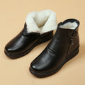 New winter flat ankle boots for middle-aged and elderly women, ideal for mothers, made of warm cotton with soft, non-slip, thick, and fluffy soles.