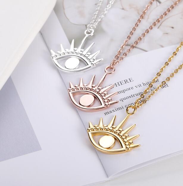 Collier pendentif œil d'ange, bijoux en acier inoxydable pour femme
