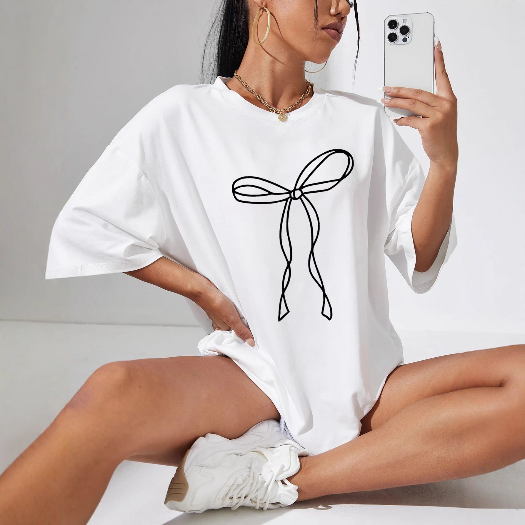 Multicolor round neck short sleeve T-shirt