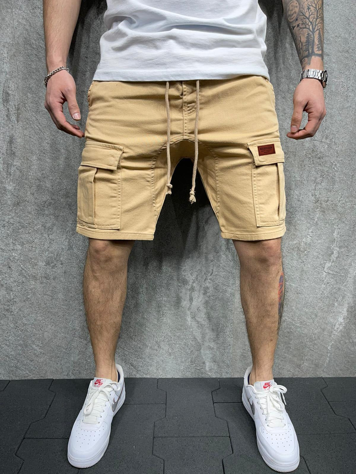 25,62 USD - Short cargo homme printemps-été, coupe décontractée, style bermuda, short court décontracté, style Stick a Skin Social.