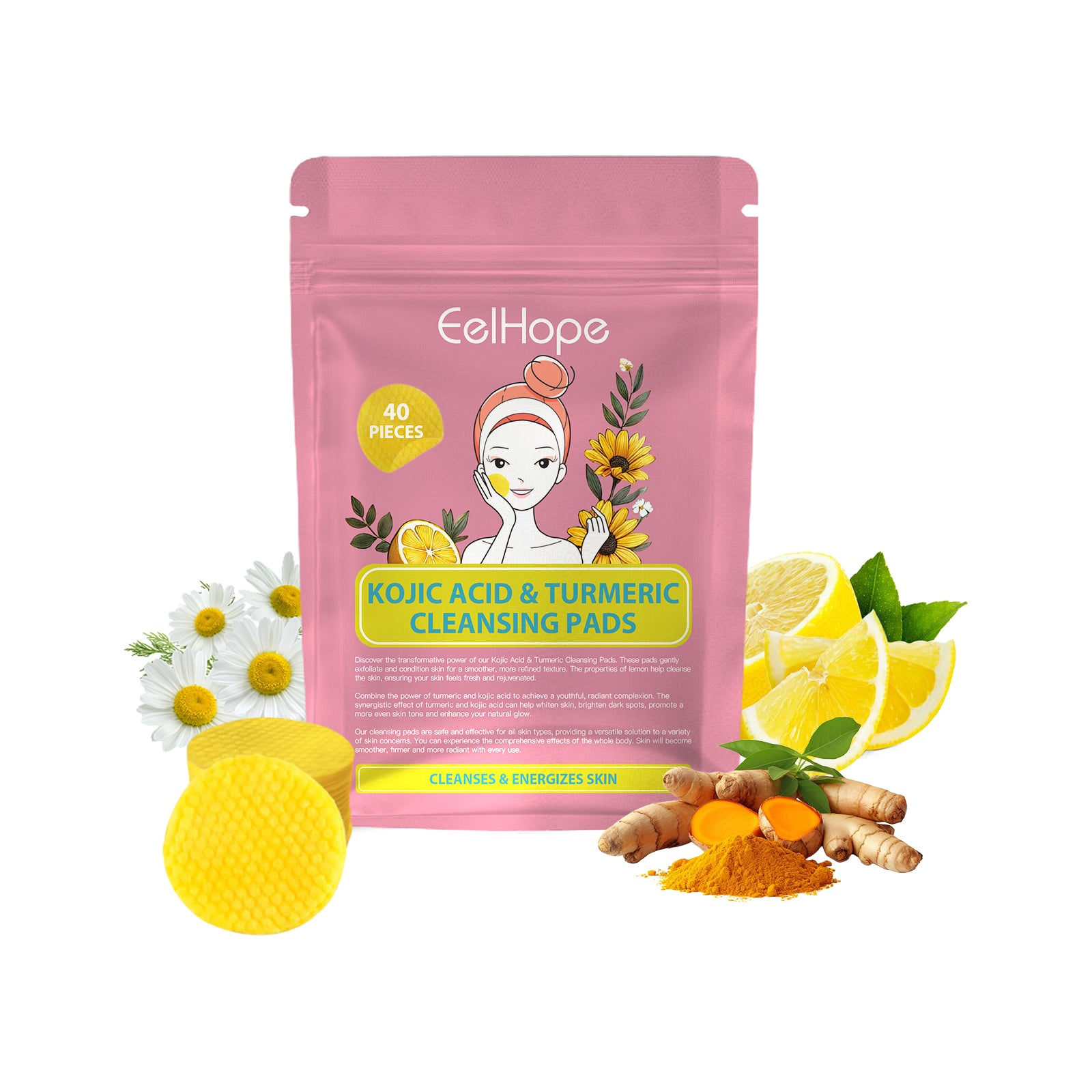$17.46 - Eelhope Kojic Acid & Turmeric Cleansing Pads: Gently cleanse facial pores, leaving skin feeling refreshed.