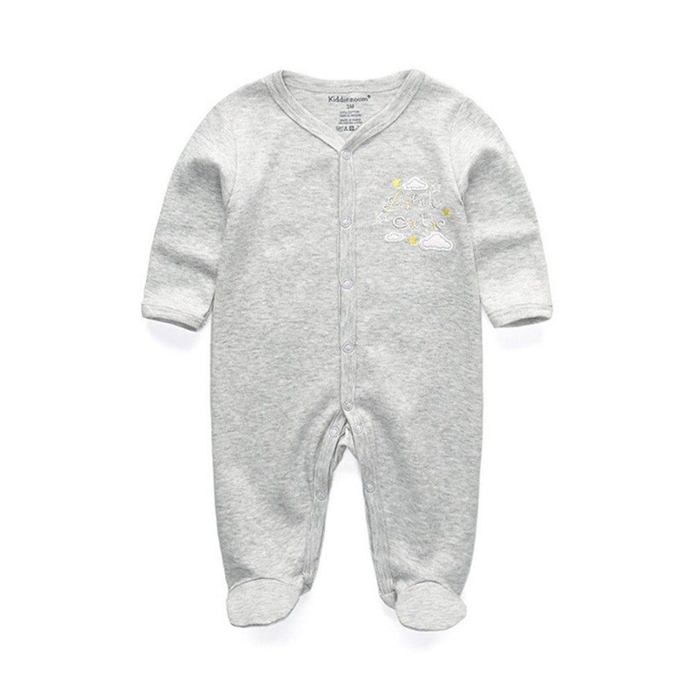 15.13 USD Combinaison bébé en pur coton à double boutonnage pour nouveau-né, vêtements pour enfants à porte fermée