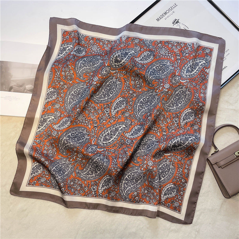 USD 15.12 - Retro printed scarves, paisley pattern scarves, versatile scarves, small square scarves for women, decorative scarves