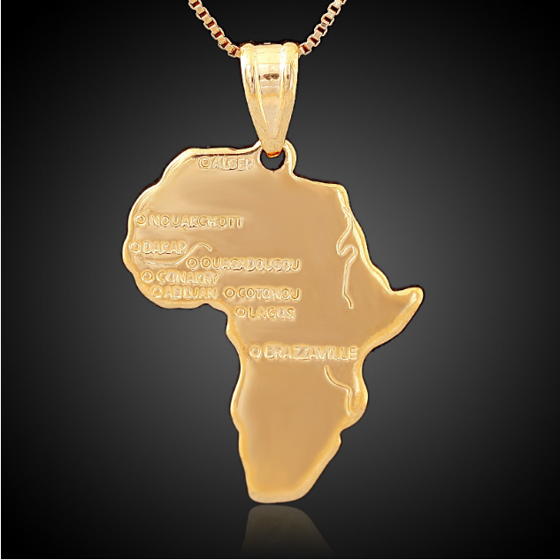 $19.20 USD - Africa Map Pendant Necklace