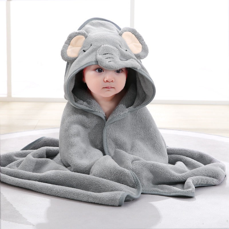 13,97 USD serviette de bain à capuche pour bébé, motif éléphant et animal de dessin animé, en gros.