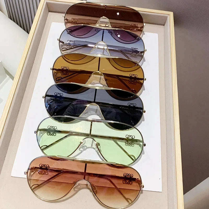 USD 16.28 - One Piece Metal Sunglasses, Large Frame One Piece Sports Glasses, Windproof Cycling Sunglasses, Top Sunglasses for Men and Women