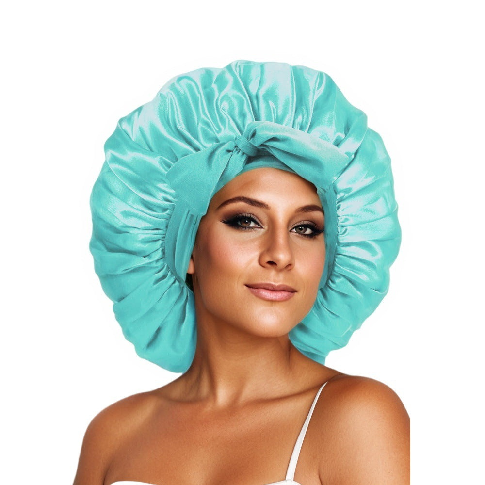 $17.44 - Round hat with elastic knot, plain sleep cap, wide-brimmed headscarf, hat