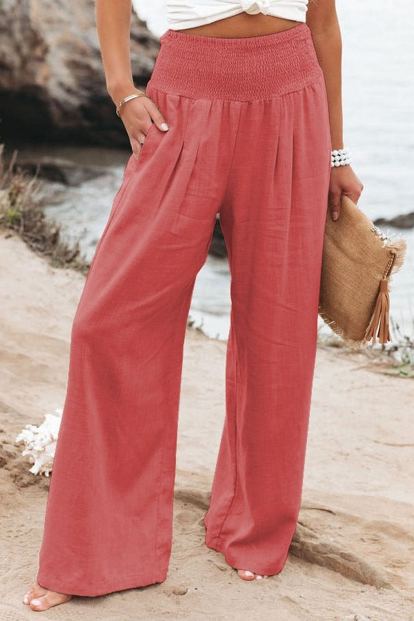 Women's Trendy Spring-Summer Wide-Leg Cotton and Hemp Trousers