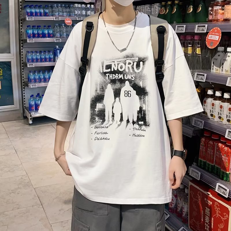Loose-fit mid-length sleeve T-shirt