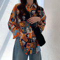 Flower shirt for women, new style for outerwear, plus size, fat mm versatile long