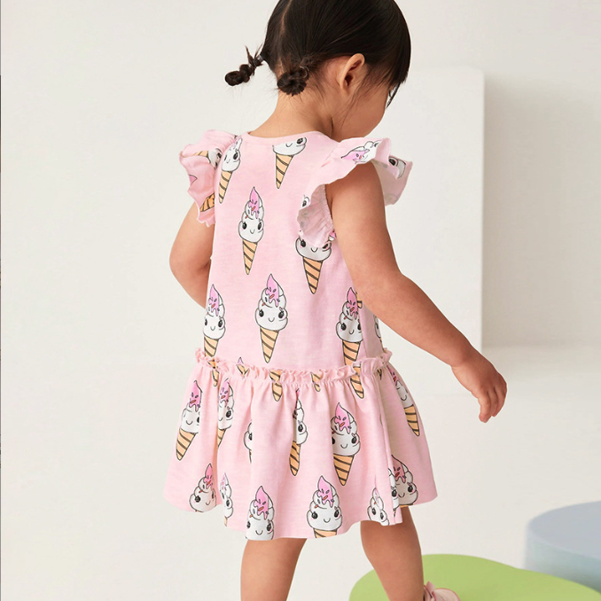 17.46 USD Robes à manches courtes, jupes d'été, robes pour filles, jupes d'été pour enfants