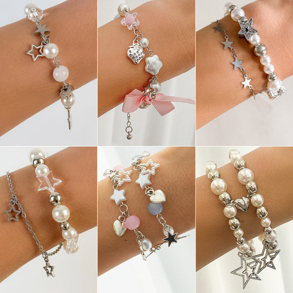 $8.14/9.30 USD - Simple and Versatile Magnetic Heart Tassel Star Pendant Bracelet