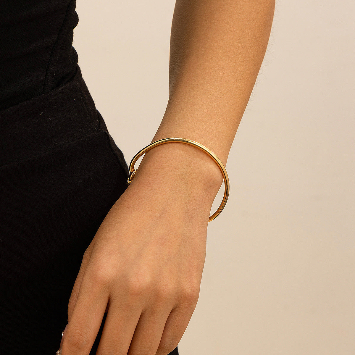 $7.22 USD - Double-row bracelet with hollow knot opening, trendy handmade accessory, ideal for women's daily wear.