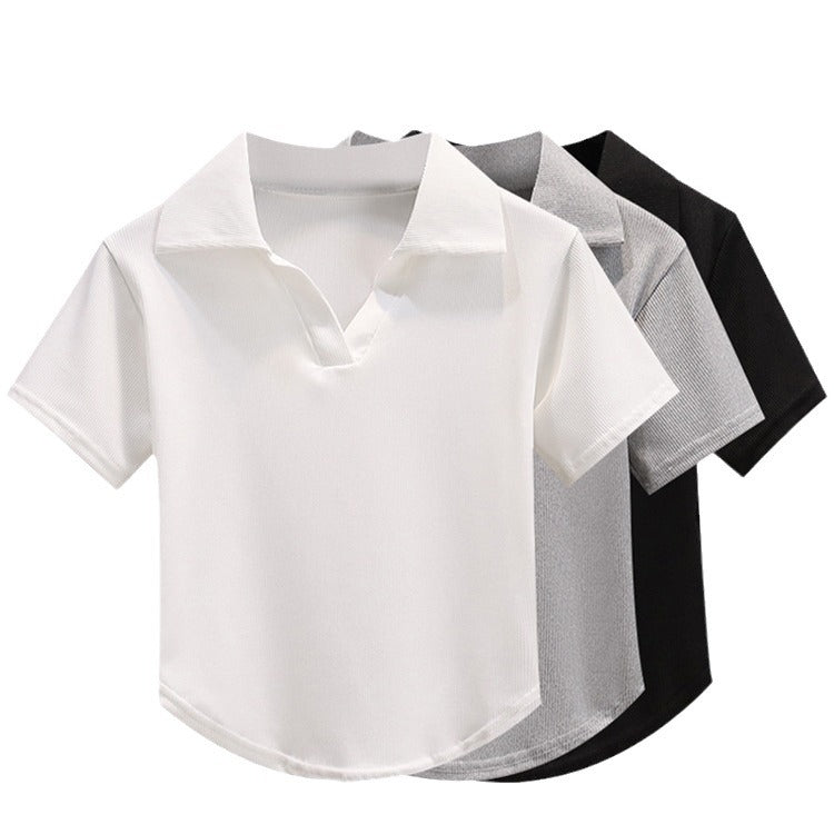 plain shirt with a simple collar and short sleeves