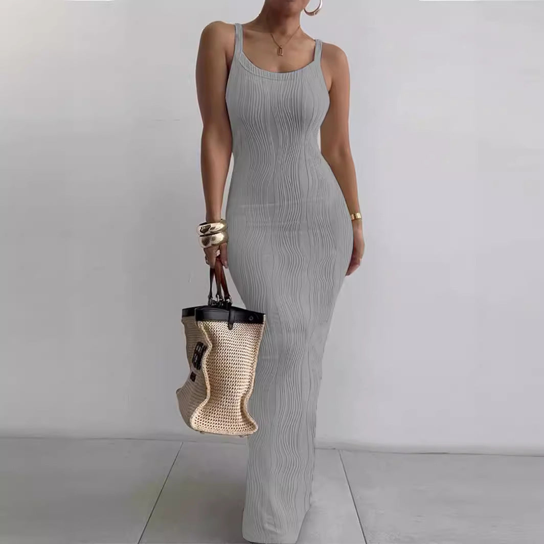 24.45 USD - Elegant Sleeveless Bodycon Maxi Dress for Women, Perfect for Summer.