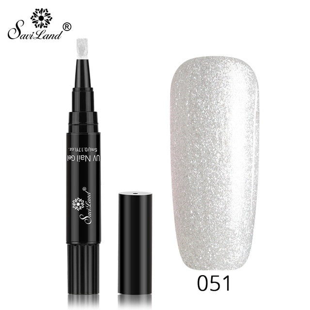 15.12 USD - Saviland 3-in-1 New Gel Nail Polish Pen: Glitter, Easy Application, 60 Colors, UV Hybrid Gel Polish, Easy to Use.