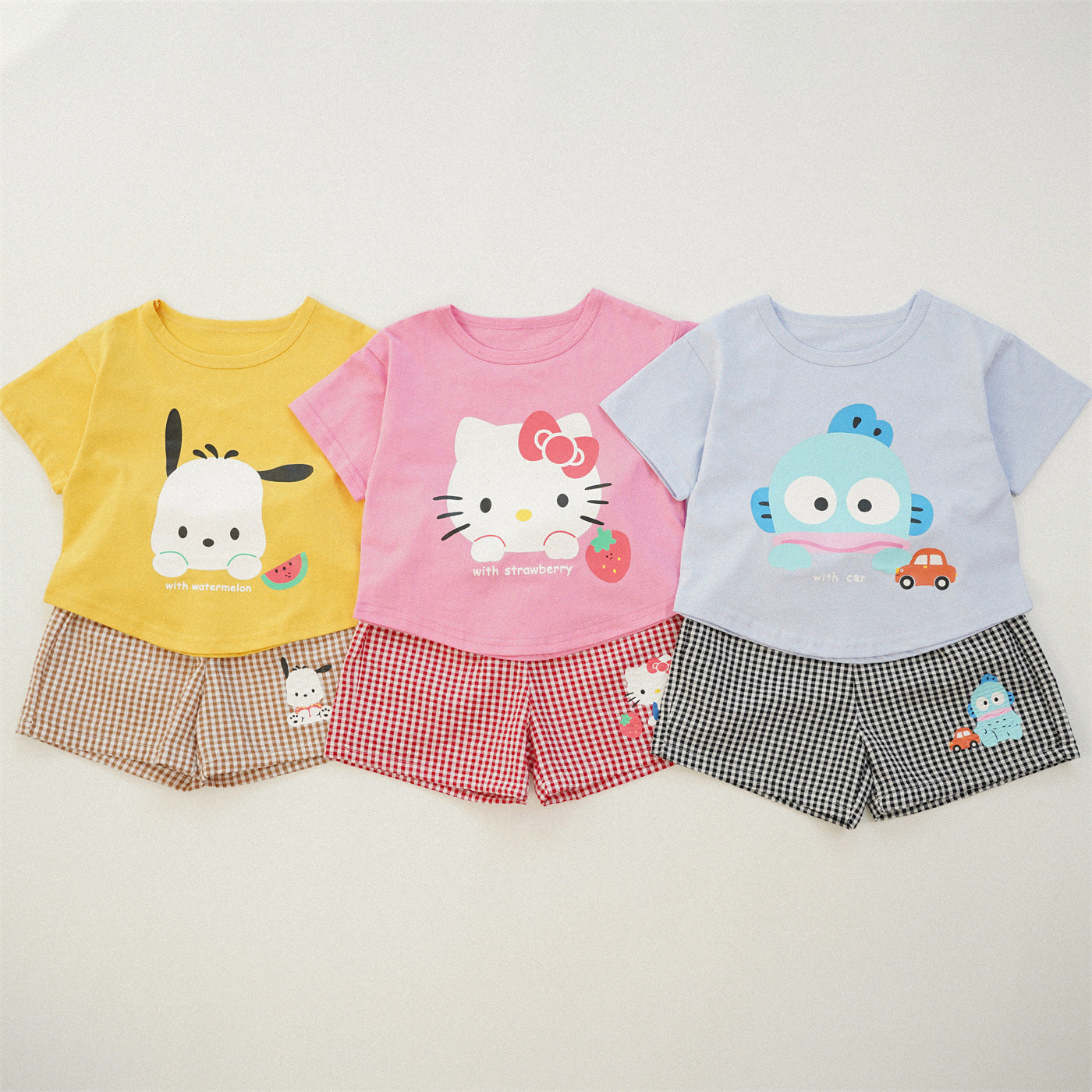 23,29 USD - Ensemble à carreaux pour enfants de style dessin animé