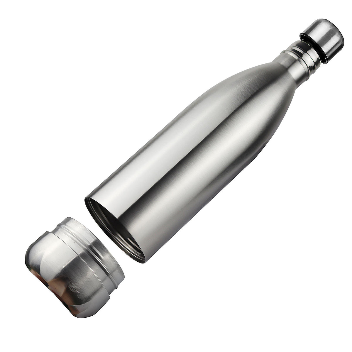 Bouteille type Coca de 750 ml avec fond amovible, gourde de sport pour l'extérieur, thermos multifonction en acier inoxydable.