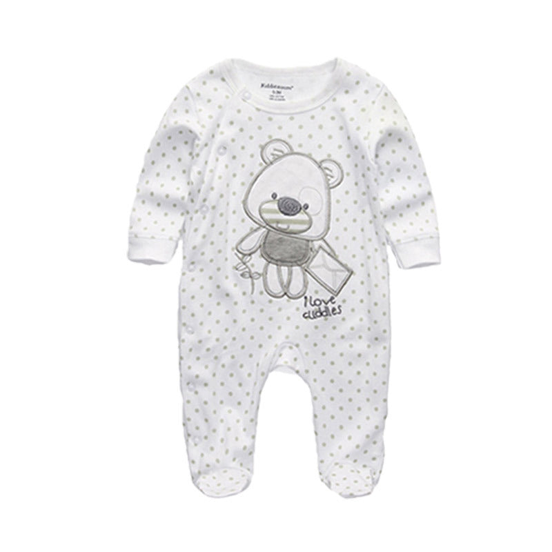 15.13 USD Combinaison bébé en pur coton à double boutonnage pour nouveau-né, vêtements pour enfants à porte fermée