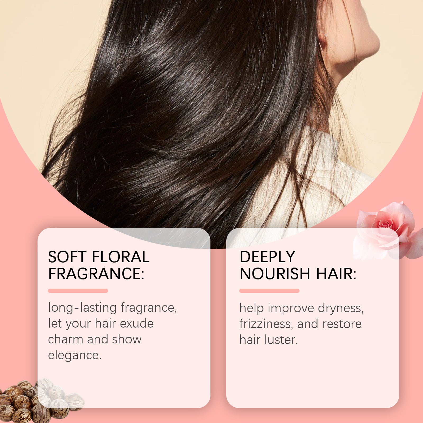 16.88 USD - Roxelis Perfumed Hair Mist for Women, with Rose, Nourishing and Hydrating, Fresh Floral Scent.