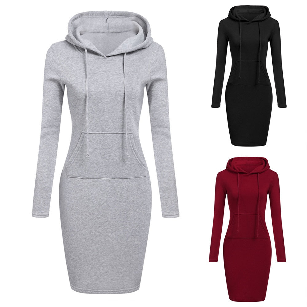 $29.09 - Women's Long Hoodies Autumn Winter Patchwork Fashion Pullovers Hooded Tops Casual Female Coats