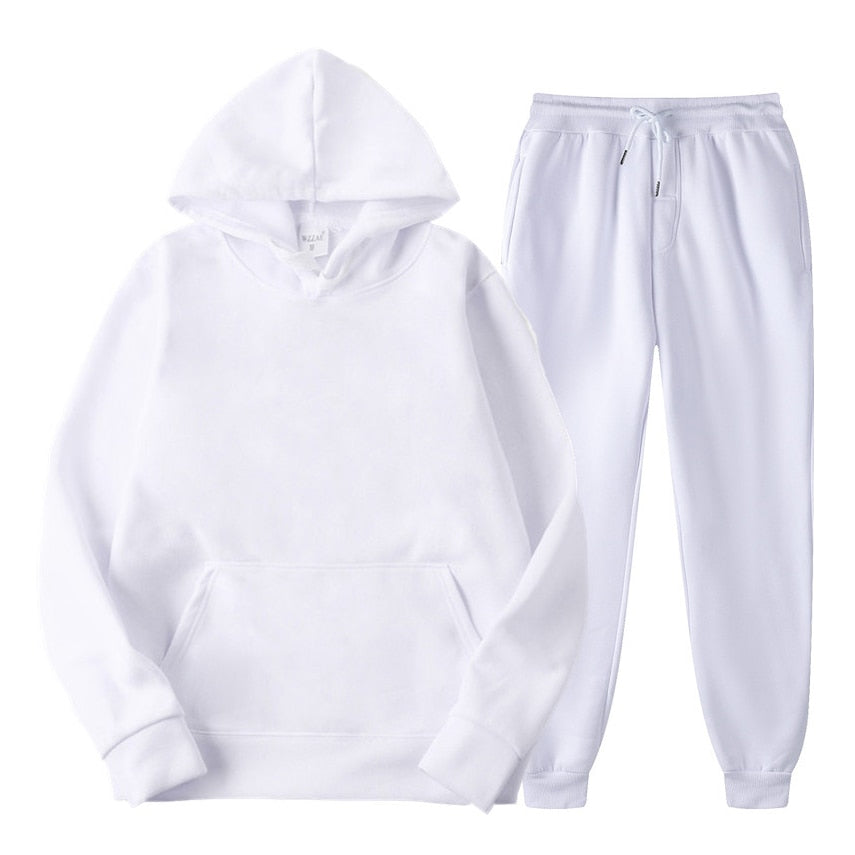 26,78 USD - Ensemble de survêtement homme  et femme mixte sweat à capuche et pantalon de jogging, deux pièces, style décontracté.