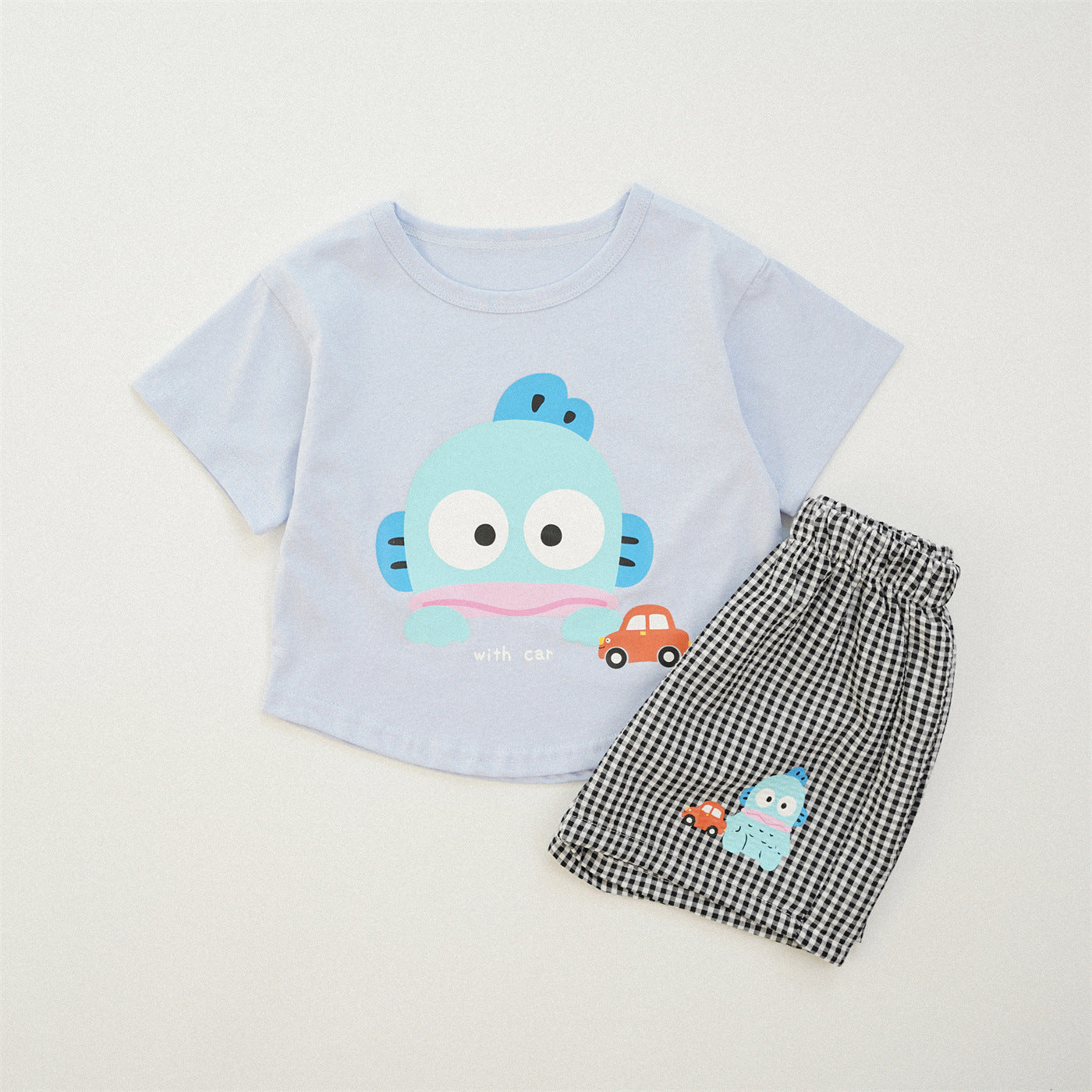 23,29 USD - Ensemble à carreaux pour enfants de style dessin animé