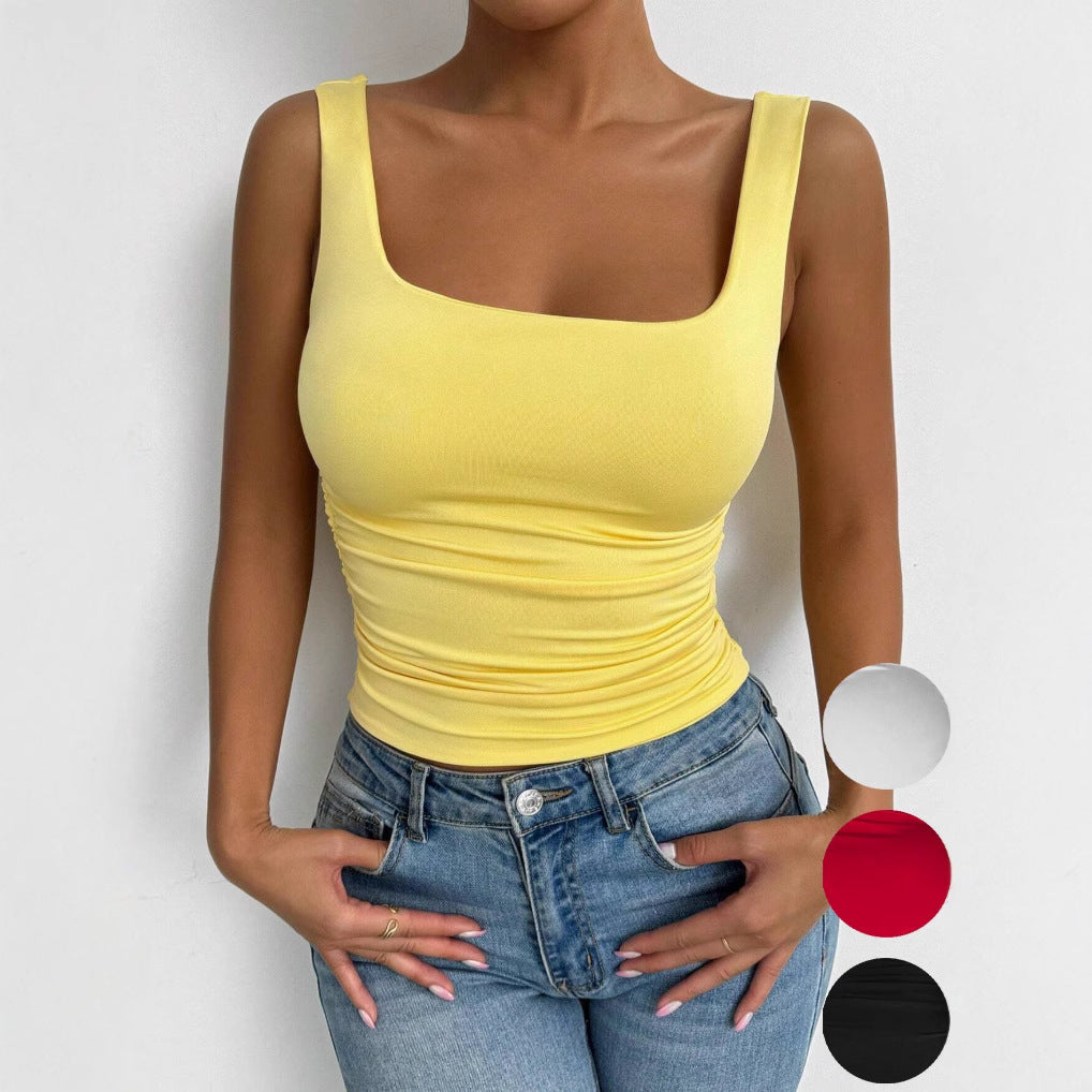 $17.36 - sleeveless square-neck crop tank top