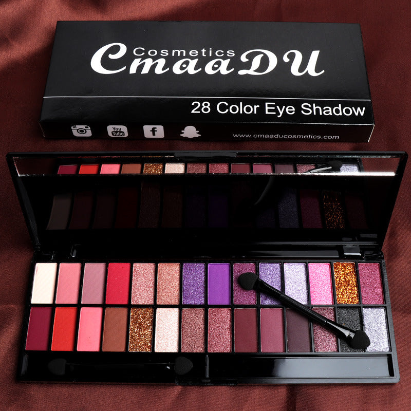 Paleta de 28 sombras de ojos CmaaDU, maquillaje para principiantes, mate y nacarado