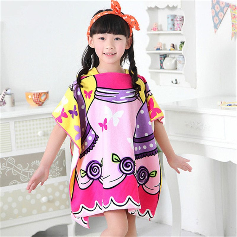 17.46 USD Cape de plage à capuche pour enfants, motif animaux, en microfibre, 60 x 120 cm, idéale pour la natation et le bain. Convient aux bébés et aux filles.