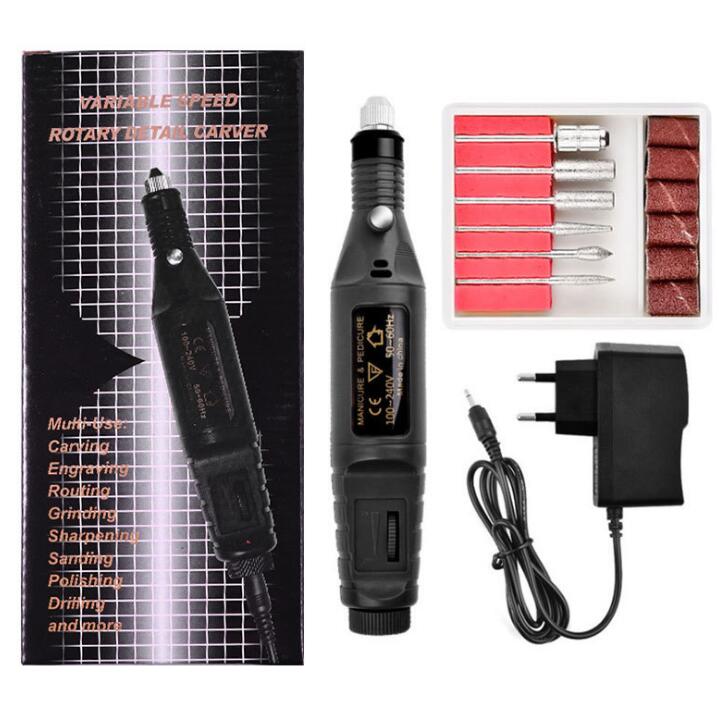 Electric Nail Drill Kit, Gel Nail Remover Machine, Nail Art Tool Kit, Pen, Nail File, Sanding Bands