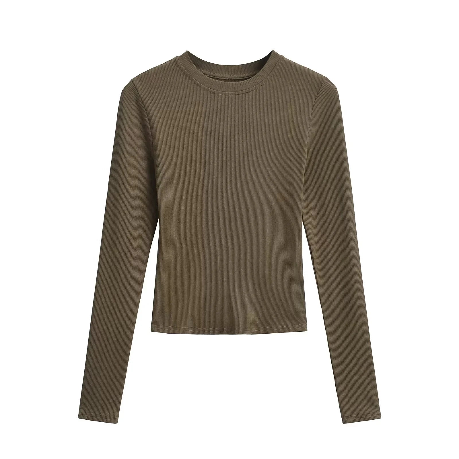 19.67 USD - Plain Round Neck Long Sleeve T-Shirt