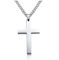 Collar con colgante de cruz simple con cadena, joya cristiana