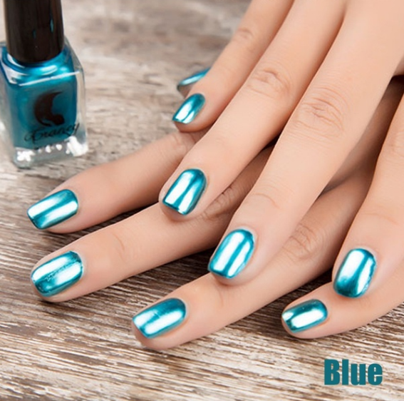 11.64 USD - Trendy and Sexy Metallic Nail Polish for Women, 14 Colors, 6ml, Mirror Effect, Makeup Accessories.