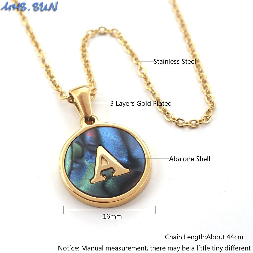 16,54 USD - Collier pendentif 26 lettres pour femme/fille, chaîne en acier inoxydable