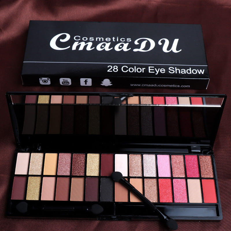 Paleta de 28 sombras de ojos CmaaDU, maquillaje para principiantes, mate y nacarado